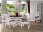 Conjunto Mesa de Jantar 3D Moveis Florida com 06 Cadeiras 1.30 x 1.30 Redonda